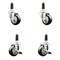 Service Caster 3 Inch 316SS Black Poly Swivel 1-1/8 Inch Expanding Stem Caster Brake SCC, 2PK SS316EX20S314-PPUB-BLK-2-TLB-2-118 - alternate 1
